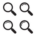 Magnifying glass icon, vector magnifier or loupe sign. Web search icon.