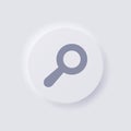 Magnifying Glass icon, White Neumorphism soft UI Design.