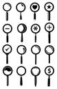 Magnifying glass icons set