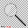 Magnifying glass illustration on a checkered background