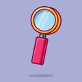 Magnifying glass isolated cartoon vector illustration in flat style