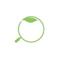 Magnifying glass with leaf logo symbol icon vector graphic design illustration idea creative