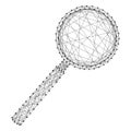 Magnifying glass lens from abstract futuristic polygonal black l