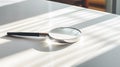 A magnifying glass is lying on the table. AI generated Royalty Free Stock Photo