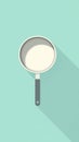 Frying Pan Illustration on a Light Teal Background with Long Shadow Royalty Free Stock Photo