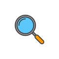 Magnifying glass line icon, filled outline vector sign, linear c