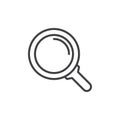 Magnifying glass line icon, outline vector sign, linear style pictogram isolated on white. Royalty Free Stock Photo