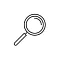 Magnifying glass line icon, outline vector sign, linear style pictogram isolated on white. Royalty Free Stock Photo