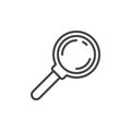 Magnifying glass line icon, outline vector sign, linear style pictogram isolated on white. Royalty Free Stock Photo