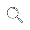 Magnifying glass line icon, outline vector sign, linear style pictogram isolated on white. Royalty Free Stock Photo