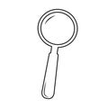 Magnifying glass linear icon. Loupe outline vector sign. Search, find symbol