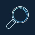 Magnifying Glass linear icon - vector magnifier outline symbol