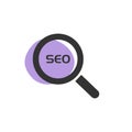 Magnifying glass looking for a SEO isolated web icon Royalty Free Stock Photo