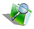 The magnifying glass (Loupe) and green folder Royalty Free Stock Photo