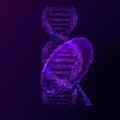 Genetic laboratory research low poly wireframe illustration in purple