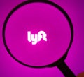Magnified view of Lyft app