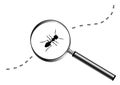 Magnifying glass with marching ants Royalty Free Stock Photo