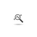 Magnifying glass marketing targeting icon with shadow