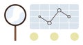 Data Analysis Concept with Graph and Magnifying Glass Representing Insights and Investigation Royalty Free Stock Photo