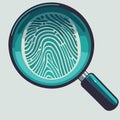 magnifying glass object enlarging fingerprint