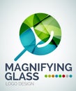 Magnifying glass ogo design made of color pieces