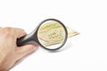 Magnifying Glass on the one One Cuban Pesos Royalty Free Stock Photo