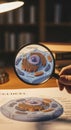 magnifying glass over cell biology Royalty Free Stock Photo