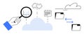 Cloud Data Integration and Synchronization with Tools, Folders, and Analytics Connection Royalty Free Stock Photo