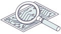 Magnifying glass over circuit board, microelectronics and intricate tech. vector design Generative AI Royalty Free Stock Photo
