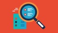 Magnifying Glass Over Code An illustration showing a magnifying glass greatly enlarged over snippets of code symbolizing