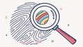 Magnifying glass over fingerprint and target, concept of focused identity, Vector Design, Generative AI