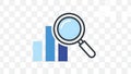Magnifying Glass Over Growing Bar Chart Representing Data Analysis Royalty Free Stock Photo