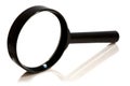 Magnifying glass over white background