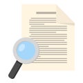 Magnifying Glass and Page Sheet Flat Icon
