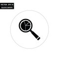 Magnifying glass - pie chart black and white flat icon