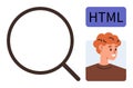 Search Concept with Profile Image and HTML Tag Representation Royalty Free Stock Photo