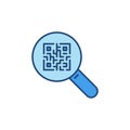 Magnifying Glass with QR Code vector colored icon Royalty Free Stock Photo