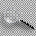 Magnifying glass realistic on transparent background