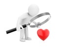 Magnifying glass & red heart Royalty Free Stock Photo