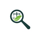 Magnifying Glass and Scale of Justice Logo Template Design.