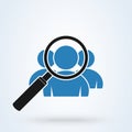 Magnifying glass for search a group. Simple vector modern icon design illustration Royalty Free Stock Photo