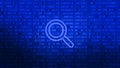 Magnifying Glass searching code. Big data - Binary data search Royalty Free Stock Photo