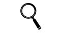 A magnifying glass in silhouette against a plain white background for investigation silhouette Royalty Free Stock Photo