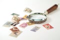 Magnifying glass with Stamps