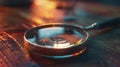 The magnifying glass on table.AI generated image Royalty Free Stock Photo