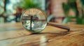 The magnifying glass on table. AI generated Royalty Free Stock Photo