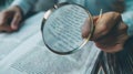 The magnifying glass on text.AI generated image Royalty Free Stock Photo