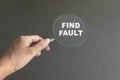Magnifying glass with text Find Fault Royalty Free Stock Photo