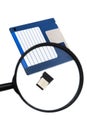 magnifying glass on usb disk