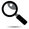 Magnifying glass vector icon black and white Royalty Free Stock Photo